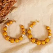 Perle en résine opaque 12 mm Rouge corail x1