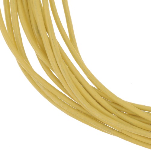 Cordon cuir 1 mm Jaune x 3 m