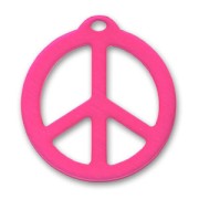 Pendentif Peace 42 mm Hot Pink x1