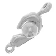 Fermoir crochet boule 21 mm argenté  x1