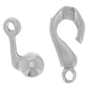 Fermoir crochet boule 21 mm argenté  x1