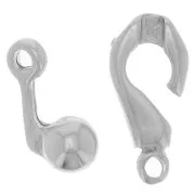 Fermoir crochet boule 21 mm argenté  x1