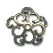 Coupelles motif fleur 15 mm bronze x4