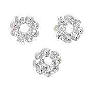Perles rondelles fleur 6 mm - Rhodié x10|raw }}