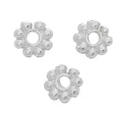 Perles rondelles fleur 6 mm - Rhodié x10
