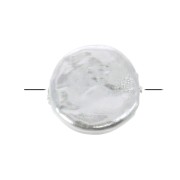 Perle palet rond - 12 mm - imitation perle d'eau douce - Blanc x1|raw }}