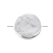 Perle palet rond - 12 mm - imitation perle d'eau douce - Blanc x1