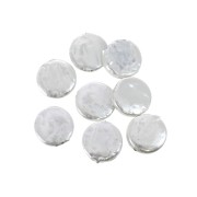 Perle palet rond - 12 mm - imitation perle d'eau douce - Blanc x1