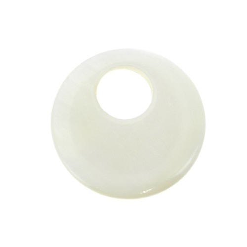 Pendentif rond - sequin - en nacre 20 mm x1