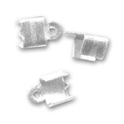 Pince lacet plat 4 mm argenté  x6|raw }}
