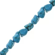 Perle irrégulière 9 mm Howlite teintée - Turquoise x1