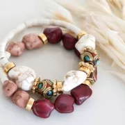 Perle irrégulière 9 mm Howlite teintée - Turquoise x1