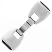 Fermoir 41x13 mm pour cuir Regaliz  - Placage Argent fin vieilli x1