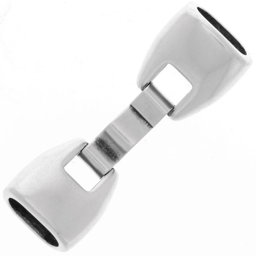 Fermoir 41x13 mm pour cuir Regaliz - Placage Argent fin vieilli x1