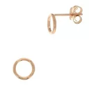 Boucles d'oreilles cercle évidé 7 mm en Rose Gold filled (or laminé) x2