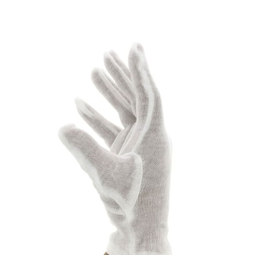 Gants en coton pour manipulation de bijoux et présentoir - Taille S - Blanc x2