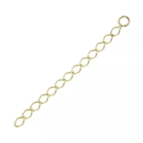 Chainette d'extension maille Rombo 50 mm - Plaqué Or 3 microns x1