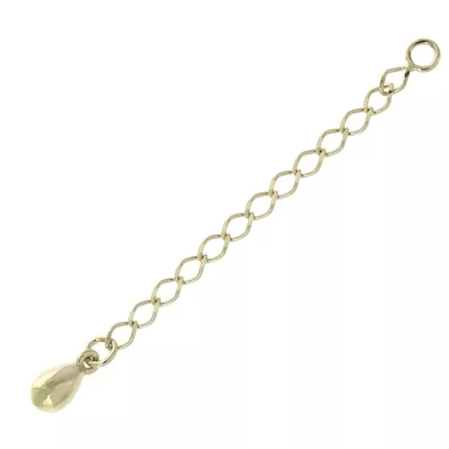 Chainette d'extension goutte maille Rombo 60 mm - Plaqué Or 3 microns x1