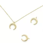 Breloque corne demi-lune 11x9 mm - Doré x1