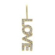 Pendentif Love avec oxydes de zirconium 22x5 mm - Doré - Crystal x1|raw }}