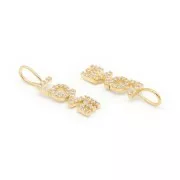 Pendentif Love avec oxydes de zirconium 22x5 mm - Doré - Crystal x1