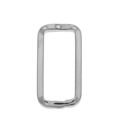 Pendentif rectangle arrondi évidé 24x12 mm - Rhodié x1