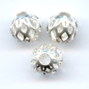 Boules filigranées  6 mm argenté x10