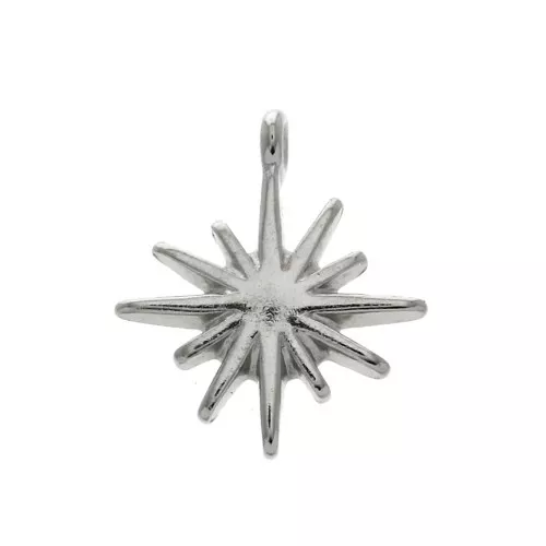 Breloque étoile du nord 13x11 mm - Rhodié x1
