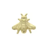 Élément en forme d'abeille à coller 7x8 mm - Doré à l'or fin x1
