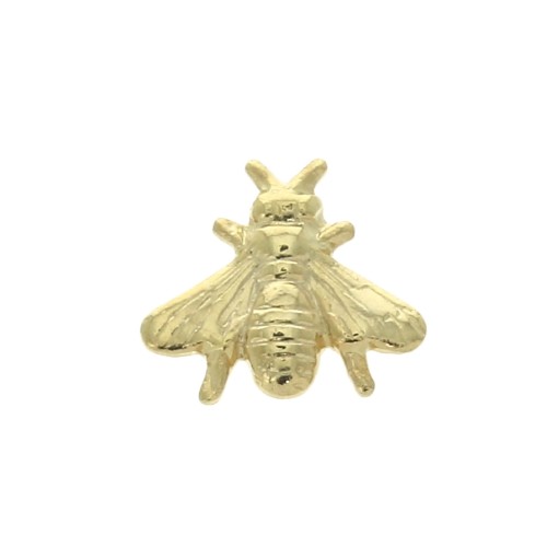 Élément en forme d'abeille à coller 7x8 mm - Doré à l'or fin x1