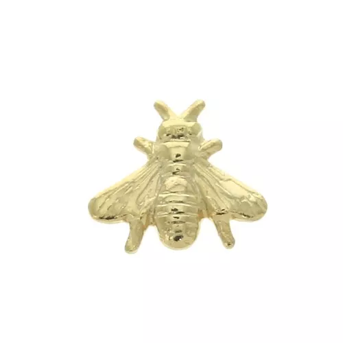 Élément en forme d'abeille à coller 7x8 mm - Doré à l'or fin x1