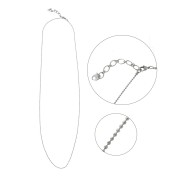 Sautoir de 77 cm maille boule 1.5 mm - Rhodié x1|raw }}