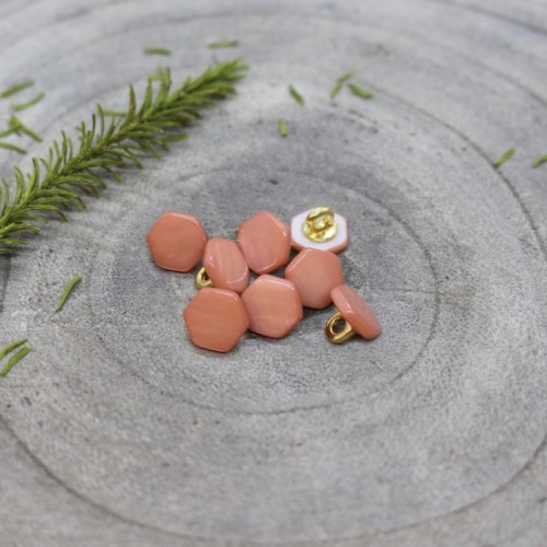 Bouton à queue en métal et nacre teintée - Atelier Brunette Quartz 10mm Melba x1