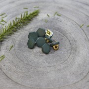 Bouton à queue en métal et nacre teintée - Atelier Brunette Quartz 10 mm Cedar x1