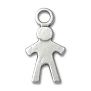 Breloque boy 20 mm Placage Argent fin vieilli x1|raw }}