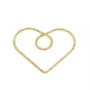 Pendentif coeur diamanté 20 mm en Argent 925 Doré à l'or fin x1