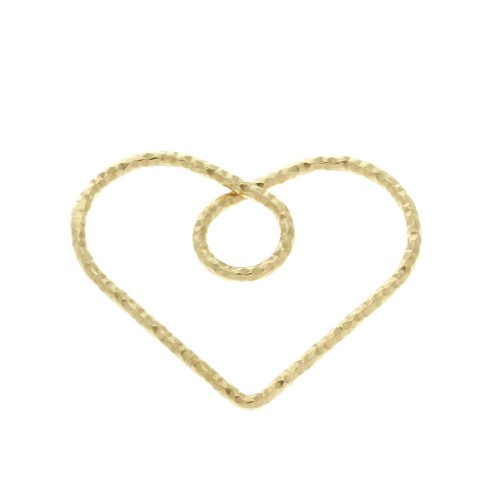 Pendentif coeur diamanté 20 mm en Argent 925 Doré à l'or fin x1