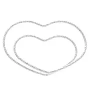 Pendentif double coeur diamanté 30.5 mm en Argent 925 x1