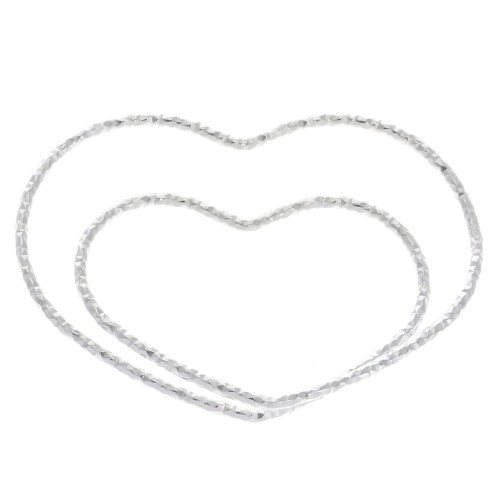 Pendentif double coeur diamanté 30.5 mm en Argent 925 x1