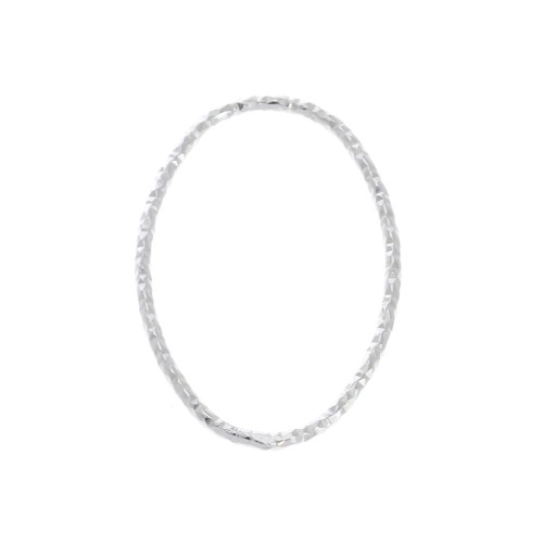 Anneau fermé ovale diamanté 20x14 mm en Argent 925 x1