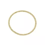 Anneau fermé rond diamanté 20 mm en Argent 925 Doré à l'or fin x1