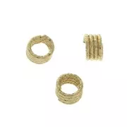 Anneau imitation barbelé diamanté 6x3.8 mm en Argent 925 Doré à l'or fin x1