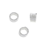 Anneau imitation barbelé diamanté 6x3.8 mm en Argent 925 x1|raw }}