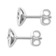 Clous d'oreilles pour semi-percée 6 mm Placage argent finx2