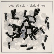 Yeux de sécurité en plastique - pour peluche et amigurumi - 4 mm - Noir x20 paires|raw }}