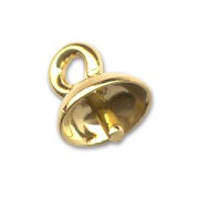 Attache pendentif pour ronde semi-percée 4 et 6 mm - Doré à l'or fin x1