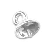Attache pendentif pour ronde semi-percée 4 et 6 mm - Placage argent fin x1