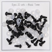 Yeux de sécurité en plastique - pour peluche et amigurumi - 7 mm - Noir x20 paires|raw }}