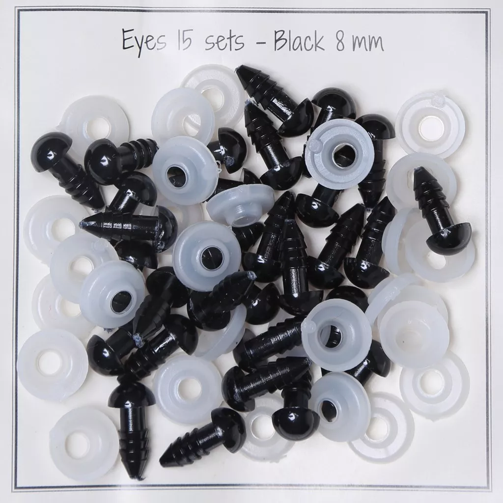 Lot De 100 Yeux De Sécurité Noirs Pour Poupées Et Peluches - 5 Mm - Plastique Durable Avec Fixation à Boucle