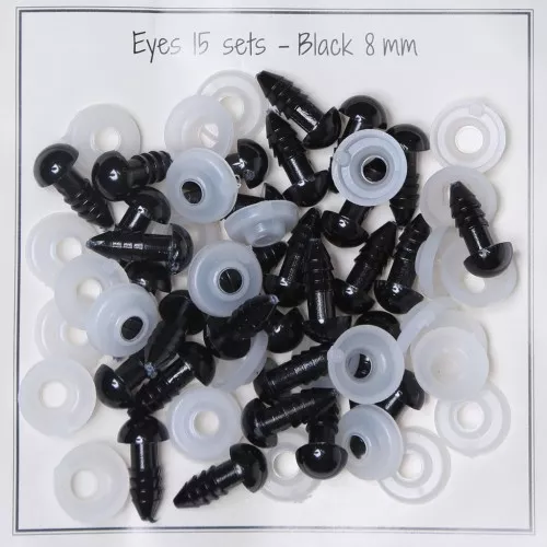 200 Yeux De Sécurité En Plastique Noir 6 Mm Avec Rondelles - Pour Peluches, Amigurumi, Créations